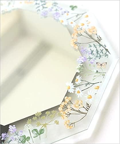 花柄枠 八角ミラー